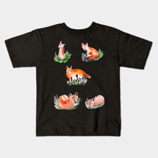 Playful Cute Foxes Kids T-Shirt